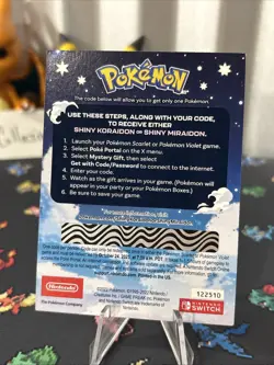 Pokemon Scarlet And Violet Serial Code Shiny Koraidon or Miraidon UNSCRATCHED! - Image 2