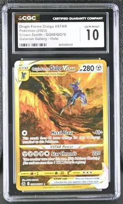 Pokemon Crown Zenith Origin Forme Dialda VSTAR GG68 CGC GM 10 - Image 1
