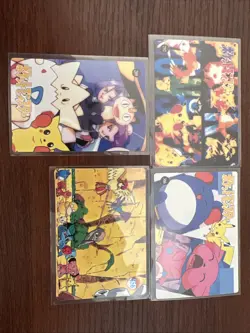 Pokemon Vintage Vending Machine Stickers Lot of 4 Holo Prism Cards - Image 2