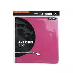 BCW Gaming Z-FOLIO 12-Pocket LX Album Pink Holds 480 Cards Zipper Closure - Image 2