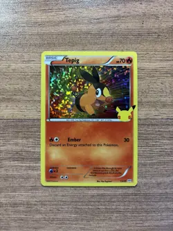 Tepig 13/25 Holo Pokemon Card 25th Anniversary McDonalds Promo 2021 - Image 1