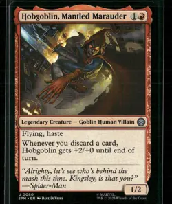 MTG Magic the Gathering Spider-Man Uncommon 80 Hobgoblin Mantled Marauder - Image 1