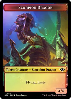 MTG FOIL {Scorpion Dragon Token} // {Treasure Token} - Outlaws of Thunder - Image 1
