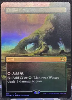 Llanowar Wastes #299 The Brothers' War Foil Borderless Rare - Image 1