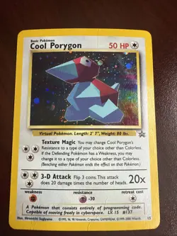 Pokemon Cool Porygon 15 Holo Black Star Sealed Creased - Image 1