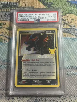 2021 Pokemon Celebrations Classic Collection #17 Umbreon Gold Star PSA 10 - Image 1