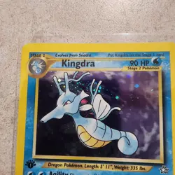 2000 Pokemon Neo Genesis 1st Edition Kingdra Holo #8/111 Swirl - Image 1