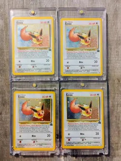4 Lot Vtg WOTC Black Star HOLO PROMO #11 EEVEE Pokemon League - Image 1