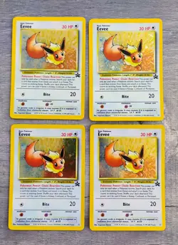 4 Lot Vtg WOTC Black Star HOLO PROMO #11 EEVEE Pokemon League - Image 2