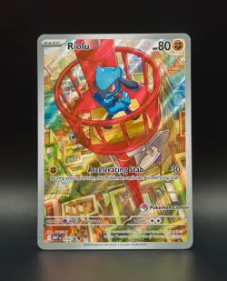 Riolu Mega Evolutions 010 Black Star Promo Pokemon Center Stamp - Image 1