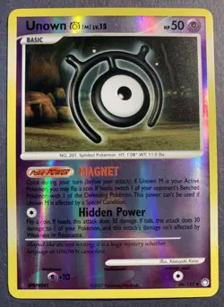 Unown [M] 66/123 NM *Reverse Holo* Mysterious Treasures - Vintage 2007 Pokemon - Image 1