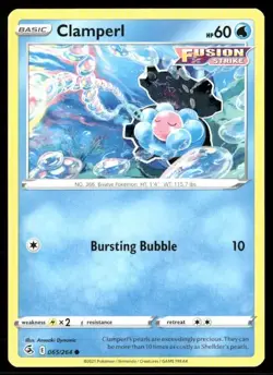 2021 Fusion Strike Set Pokemon Card 065 Clamperl NM - Image 1