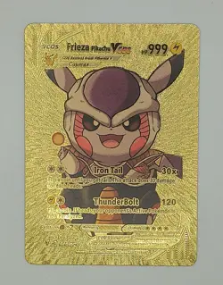 PIKACHU POKEMON FREEZER FRIEZA DRAGON BALL Z DBZ PIKA CARTE CARD DORE FOIL 14/55 - Image 1