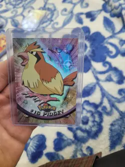 Pidgey Rainbow Holo Black Logo Topps Pokemon Card LP - Image 1