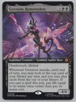 MTG - FOIL Gwenom, Remorseless (Extended Art) - Spider-Man (SPM) -r521 - Image 1