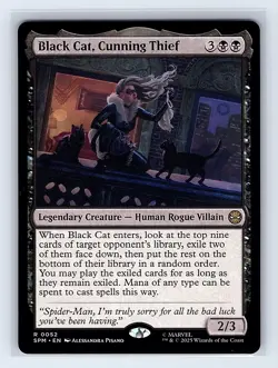 Black Cat, Cunning Thief #52 Regular Rare MTG 2025 Marvel's Spider-Man - Image 1