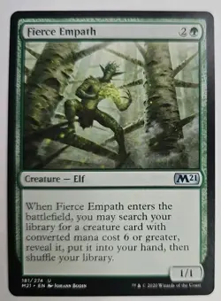 MTG Magic The Gathering Card Fierce Empath Creature Elf Green M21 - Image 1