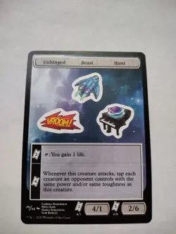 UNHINGED BEAST HUNT STICKER SHEET (39/48) Unfinity Magic MTG MINT CARD - Image 1
