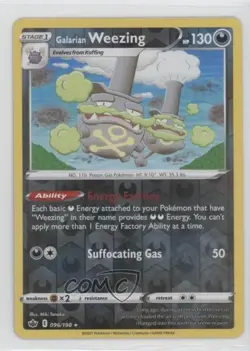 Galarian Weezing Reverse Foil Pokemon Sword & Shield Chilling Reign #096 - Image 1