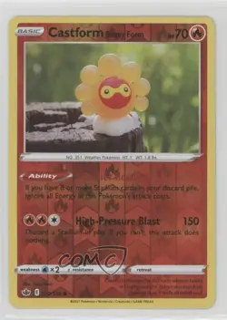 Castform Sunny Form Reverse Foil Pokemon Sword & Shield Chilling Reign #022 - Image 1