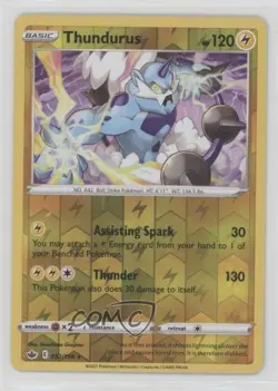 Thundurus Reverse Foil Pokemon Sword & Shield Chilling Reign #052 - Image 1