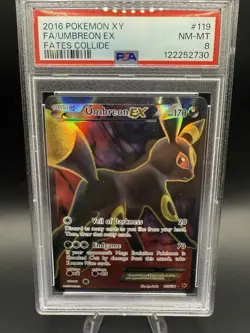 Umbreon EX (Full Art) 119/124 Fates Collide Holo PSA 8 Pokemon - Image 1