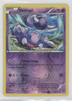 Skorupi Reverse Foil Pokemon XY Furious Fists #38 - Image 1