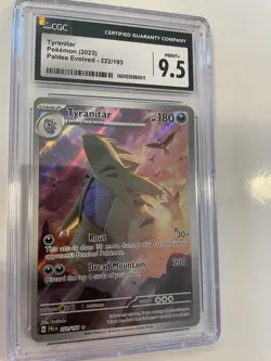 Tyranitar 🧨 Paldea Evolved Illustration Rare #222 💎CGC 9.5 POKEMON CARD MINTY - Image 3