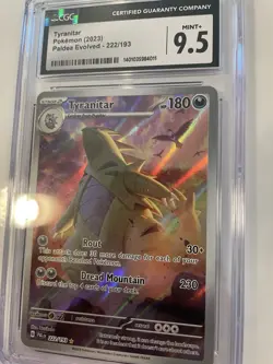 Tyranitar 🧨 Paldea Evolved Illustration Rare #222 💎CGC 9.5 POKEMON CARD MINTY - Image 5