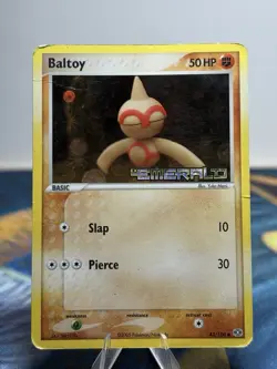 Baltoy 43/106 Ex Emerald Reverse Holo Stamped Yuka Morii Pokemon Card MP - Image 1