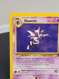 Haunter Pokemon Fossil Set Trading Card #31/62 Holo Rare Very Good Condition - Image 2