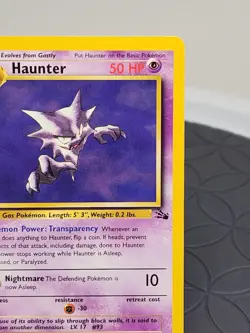 Haunter Pokemon Fossil Set Trading Card #31/62 Holo Rare Very Good Condition - Image 3