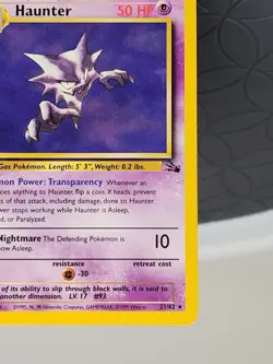 Haunter Pokemon Fossil Set Trading Card #31/62 Holo Rare Very Good Condition - Image 5