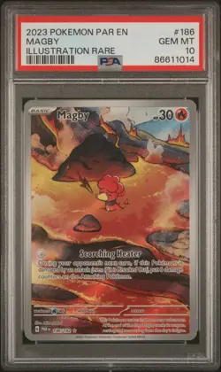 PSA 10 Mint Magby 186/182 Illustration Rare - Pokemon Paradox Rift SV04 - Image 1