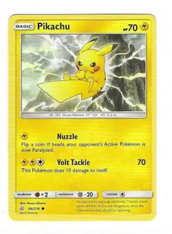 Pokemon --- PIKACHU --- S/M Cosmic Eclipse! RARE! NM/Mint! 66/236 - Image 1