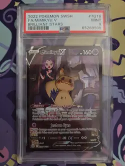 Pokemon TCG Sword & Shield Brilliant Stars Trainer Gallery Mimikyu V TG16 PSA 9 - Image 1