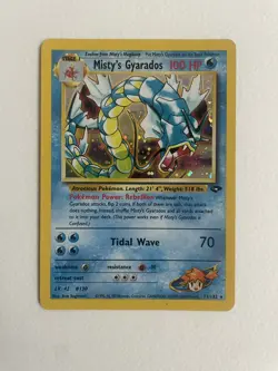 NM+ PSA worthy Misty's Gyarados Rare Holo 13/132 Gym Challenge WOTC Pokemon TCG - Image 5