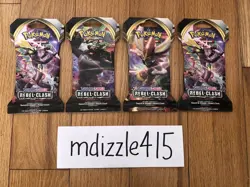 One Pokemon TCG Sword and Shield Rebel Clash Booster Pack Sleeved New Sealed 820650806827 - Image 1
