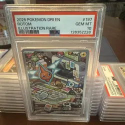 2025 POKEMON DRI EN-DESTINED RIVALS ILLUSTRATION RARE #197 ROTOM PSA 10 - Image 1