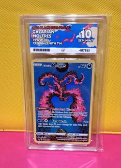 Pokemon Galarian Moltres SWSH284 Crown Zenith Black Star Promo Ace 10 - Image 1
