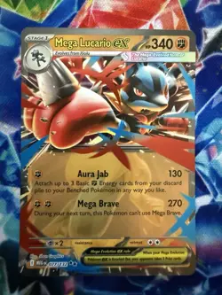 Pokemon TCG Mega Evolution Mega Lucario ex 077/132 English NM - Image 1