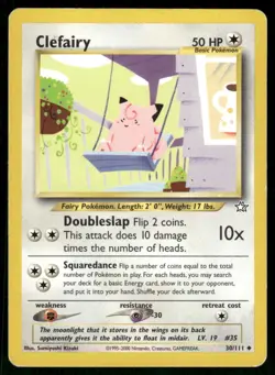 Clefairy 030/111 Uncommon Unlimited LP Pokemon Neo Genesis - Image 1