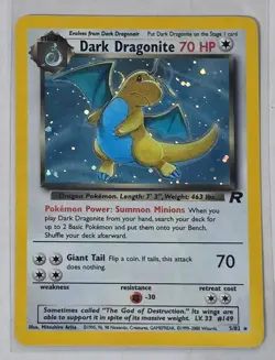 Pokemon Dark Dragonite Holo Rare Team Rockets Set 5/82 LP/NM - Image 1
