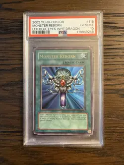 Monster Reborn LOB-118 The Legend of Blue Eyes White Dragon Unlimited Ed PSA 10 - Image 1