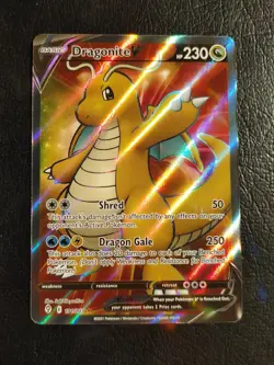 Pokemon TCG Dragonite v Evolving Skies Holo Ultra Rare Full Art Card 191/203 - Image 1