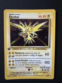 Electhor 16/102 Rare Holo Edition 1 Set de Base 1998 Francais FR Pokemon Card - Image 1