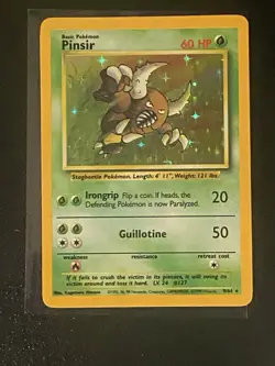 Pokemon Card Pinsir 9/64 Jungle Holo Rare No Symbol Misprint Error - Image 1