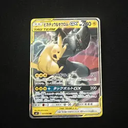 EX/NM Pokemon Cards Pikachu & Zekrom-GX Double Rare (RR) 031/095 SM9 Japanese - Image 1