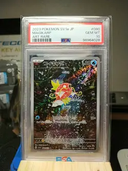 PSA 10 Magikarp Pokemon Card Japanese 080/073 SV1a Triplet Beat AR Alt Art 2023 - Image 1