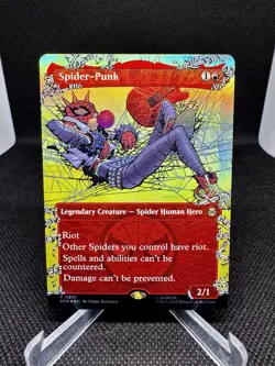MTG Spider Punk 0210 Foil Borderless Marvels Spider-Man - Image 1